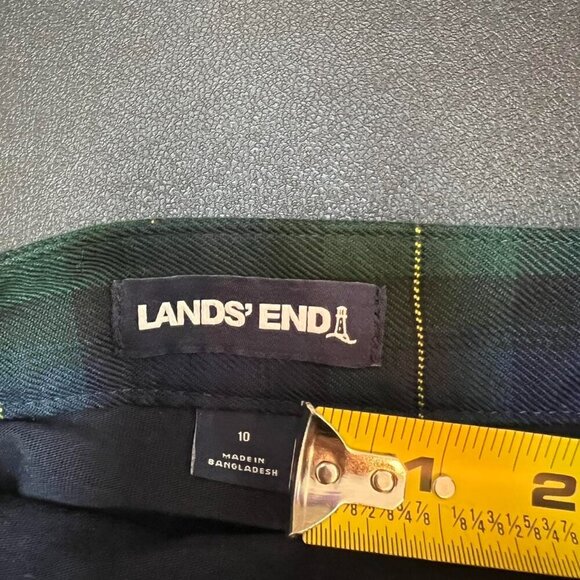 Lands’ End Tartan Pleated Skirt Sz 10 Schoolgirl Y2K 90s Green Blue Red Plaid - Picture 2 of 6